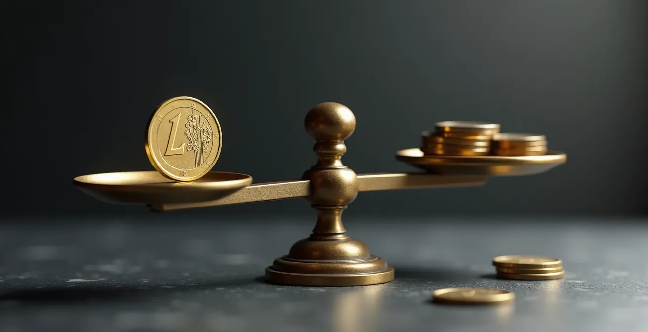 Illustration de la balance fiscale : choix entre le forfait (PFU) et le barème progressif de l'impôt